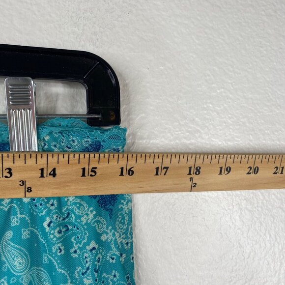 No Boundaries Women's Bandana Y2K Paisley Mesh Maxi Fairy Skirt Blue Size L - Picture 10 of 10